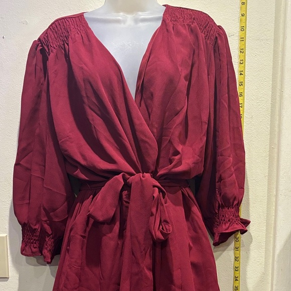 Stylish Burgundy Wrap jumpsuit - Picture 1 of 6
